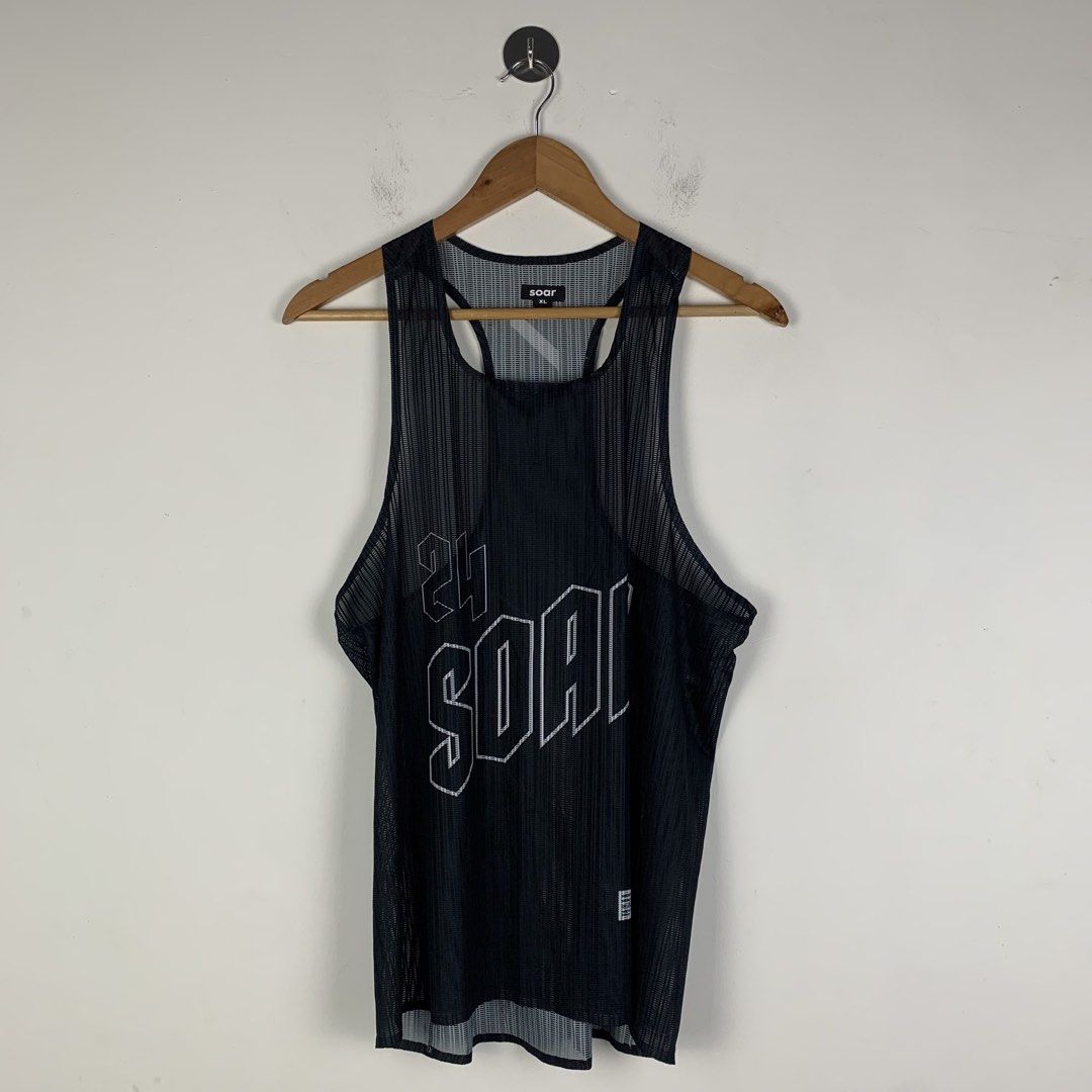 Soar Running American Race Tank Top (Category: Activewear) located in Cavite. Submitted by francuhstuff_ph (Listing ID 1468670677, Image 1). Description: Soar Running American Race Tank Top XL Length: 26.5 Width: 19.5 Shoulder: 10.5 Hem: 19.5 Used excellent condition No flaws/issues.
