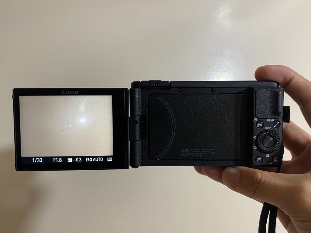 Sony ZV-1 Vlogging Camera with Battery and Cable (Category: Cameras) located in Manila. Submitted by rubyannlucy (Listing ID 1468568768, Image 3). Description: - Model: Sony ZV-1 Compact Camera - Lens: High-quality Zeiss Vario-Sonnar T* - Screen: Flips out LCD, perfect for vlogging and selfies - Condition: Powers on and shoots normally, fully functional - Included: NP-BX1 rechargeable battery, external flash attachment, wrist strap, and USB charg