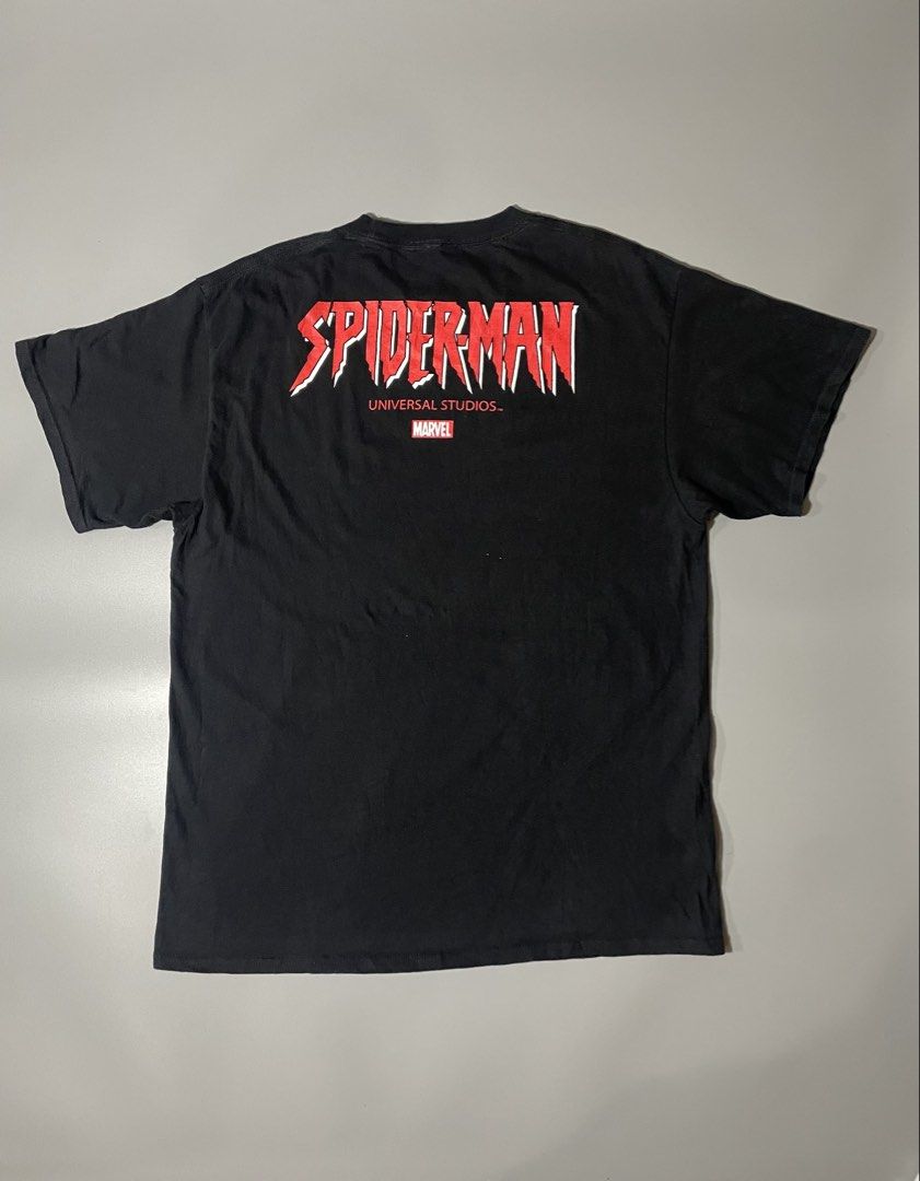 Spider x Marvel studio (Category: Tshirts & Polo Shirts ) located in Leyte. Submitted by vincentjohn3 (Listing ID 1468653765, Image 2). Description: Marvel x Universal Studios Spider-Man Graphic Shirt Large Width 21 Length: 28.5 No issue Good as newCondition Color Rate: 9.8/10 .