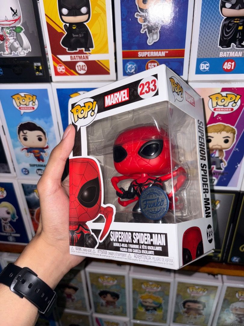 Spiderman Funko Pop! Superior Spiderman #233 (Category: Figurines & Statues) located in Marikina City. Submitted by spiderraff (Listing ID 1468607270, Image 1). Description: .