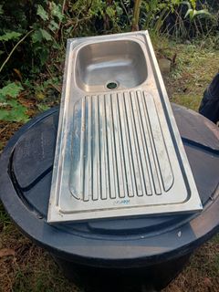Stainless Steel Kitchen Sink Unit With Storage Shelf, Furniture & Home ...