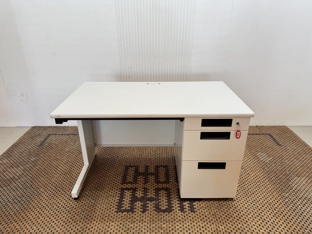Steel office table (Category: Tables & Sets) located in Quezon City. Submitted by matetdevis13 (Listing ID 1468671750, Image 2). Description: Steel Frame and Wood Top Office Table with Drawer and Key Price: 8,900 L47.5 x W27.5 x H28 In good condition Code MJS34-MJ465.