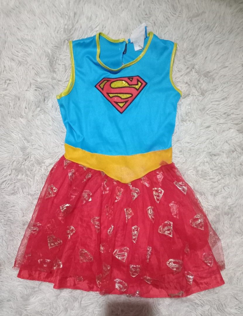 Supergirl Costume 5-6y (Category: Babies & Kids Fashion) located in Quezon City. Submitted by kyleenscloset (Listing ID 1468690680, Image 1). Description: ♡supergirl dress | costume ♡fits 5-6y ♡bought from ukay so manage expectations ♡browse photos for flaws ♡stain possibly washable ♡velcro closure at the back .