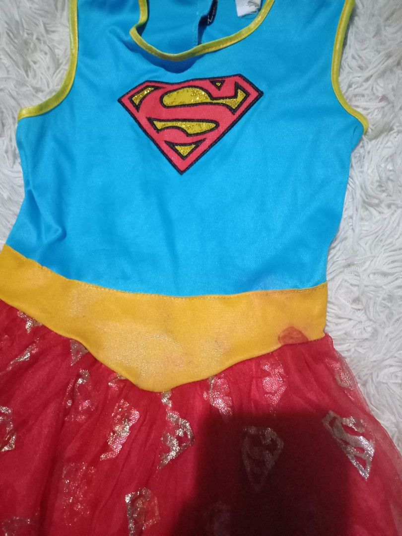 Supergirl Costume 5-6y (Category: Babies & Kids Fashion) located in Quezon City. Submitted by kyleenscloset (Listing ID 1468690680, Image 2). Description: ♡supergirl dress | costume ♡fits 5-6y ♡bought from ukay so manage expectations ♡browse photos for flaws ♡stain possibly washable ♡velcro closure at the back .