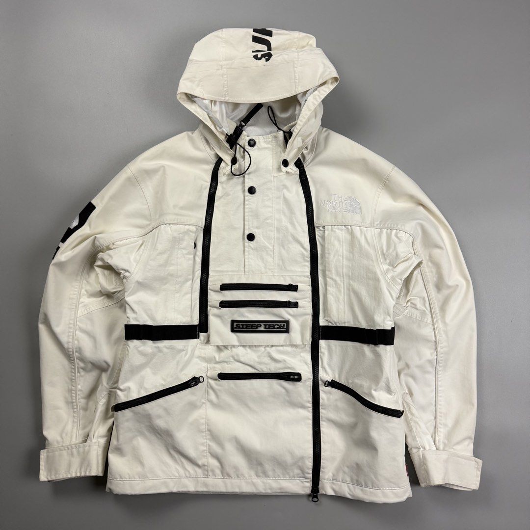 Supreme The North Face Steep Tech Jacket White (Category: Coats, Jackets and Outerwear) located in Cavite. Submitted by epiboie (Listing ID 1468679678, Image 1). Description: Supreme steep tech jacket Size small 22x26 Color rate: 9.5/10 excellent condition.