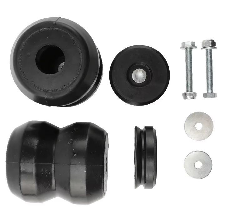 Suspension Bump Stops Kit with Hardware (Category: Suspension Parts and Accessories) located in Bulacan. Submitted by blithecamp40 (Listing ID 1468679300, Image 3). Description: - Heavy-duty black rubber bump stops - Complete with mounting brackets, bolts, and washers - Ideal for vehicle suspension setups - Ready for quick and easy installation - Includes all hardware as pictured.