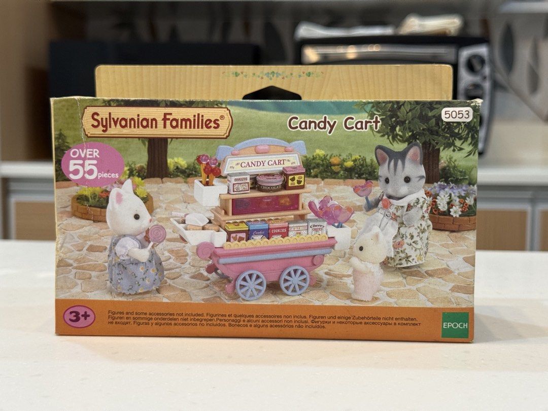 Sylvanian Families Candy Cart (Category: Kids Toys) located in General Trias. Submitted by brightdog-224c (Listing ID 1468610146, Image 1). Description: Box Condition: * Original packaging with visible signs of age and wear * One side flap is open * Please refer to the photos for the actual condition.