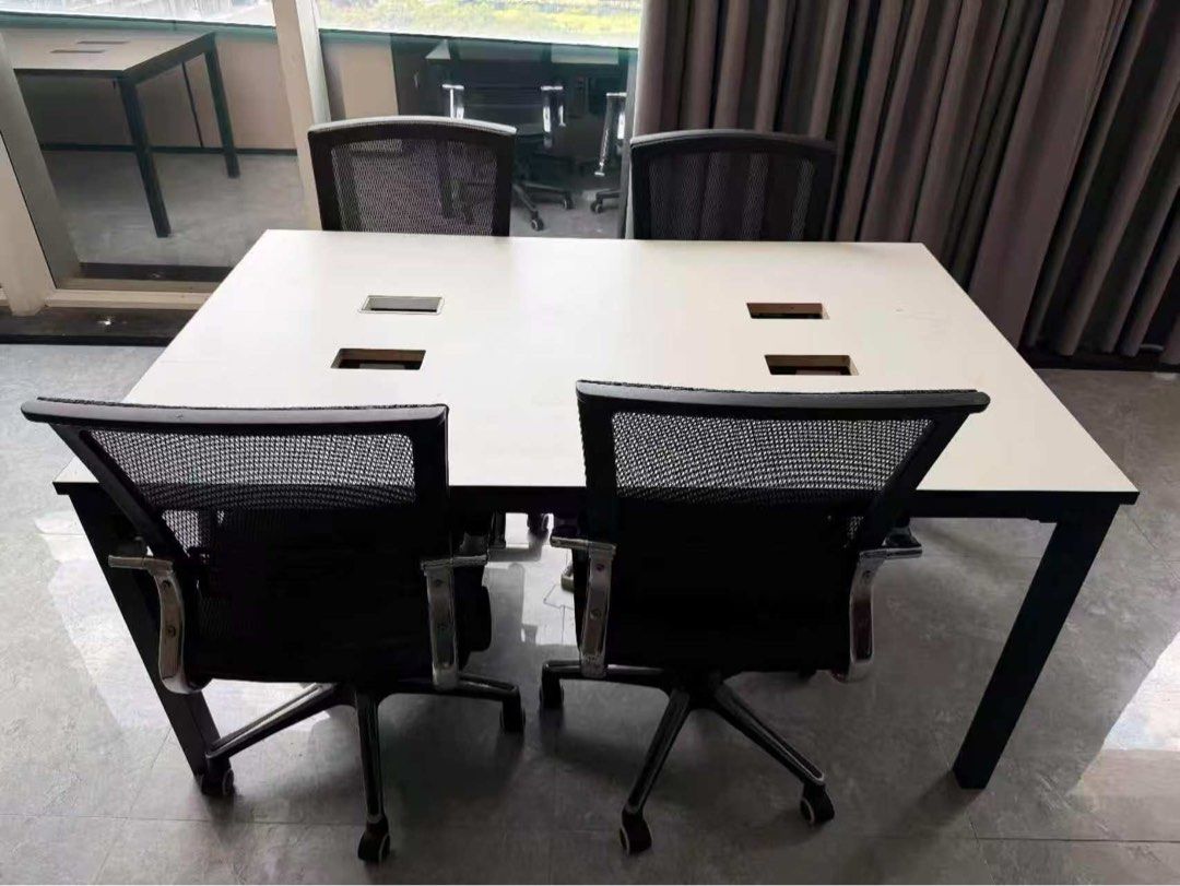 Table with 4 chairs (Category: Office Furniture & Fixtures) located in Manila. Submitted by ivyfv04 (Listing ID 1468532539, Image 1). Description: Tabel with 4 chairs Set na .