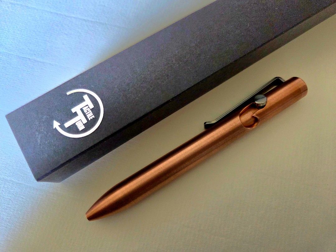Tactile Turn Mini Copper Bolt Action Pen with 4pcs Pilot Mini Refill (Category: Art & Prints) located in Marikina City. Submitted by knifeandtoolphilippines (Listing ID 1468562080, Image 3). Description: Fixed Price No Haggling No Trades Brand New Complete only opened for photos.