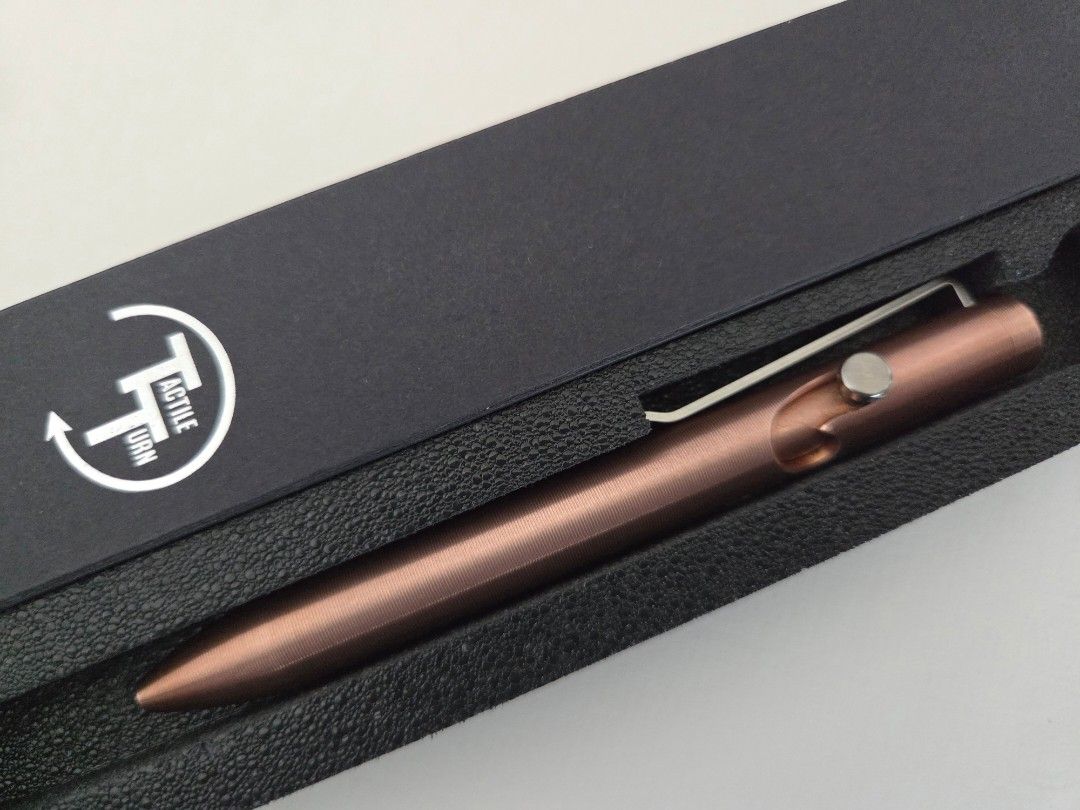 Tactile Turn Mini Copper Bolt Action Pen with 4pcs Pilot Mini Refill (Category: Art & Prints) located in Marikina City. Submitted by knifeandtoolphilippines (Listing ID 1468562080, Image 1). Description: Fixed Price No Haggling No Trades Brand New Complete only opened for photos.