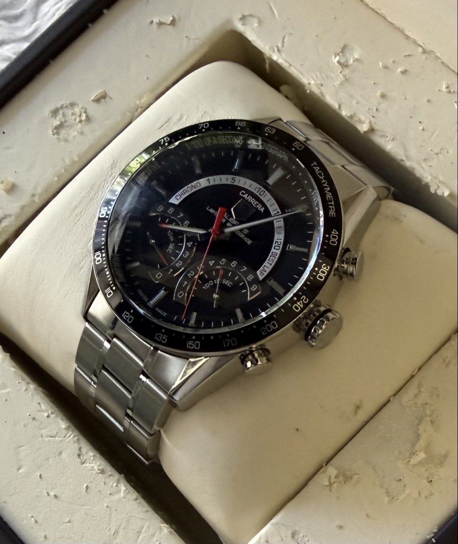 Tag Heuer Carrera Caliber S (Category: Luxury Watches) located in Quezon City. Submitted by pedro_demain (Listing ID 1468653229, Image 1). Description: Tag heuer Carrera Caliber S Cv7a10 model 43mm In house movement With box,manual & watchworks authentication receipt 9/10 condition Qc & Bgc area 09955225741.