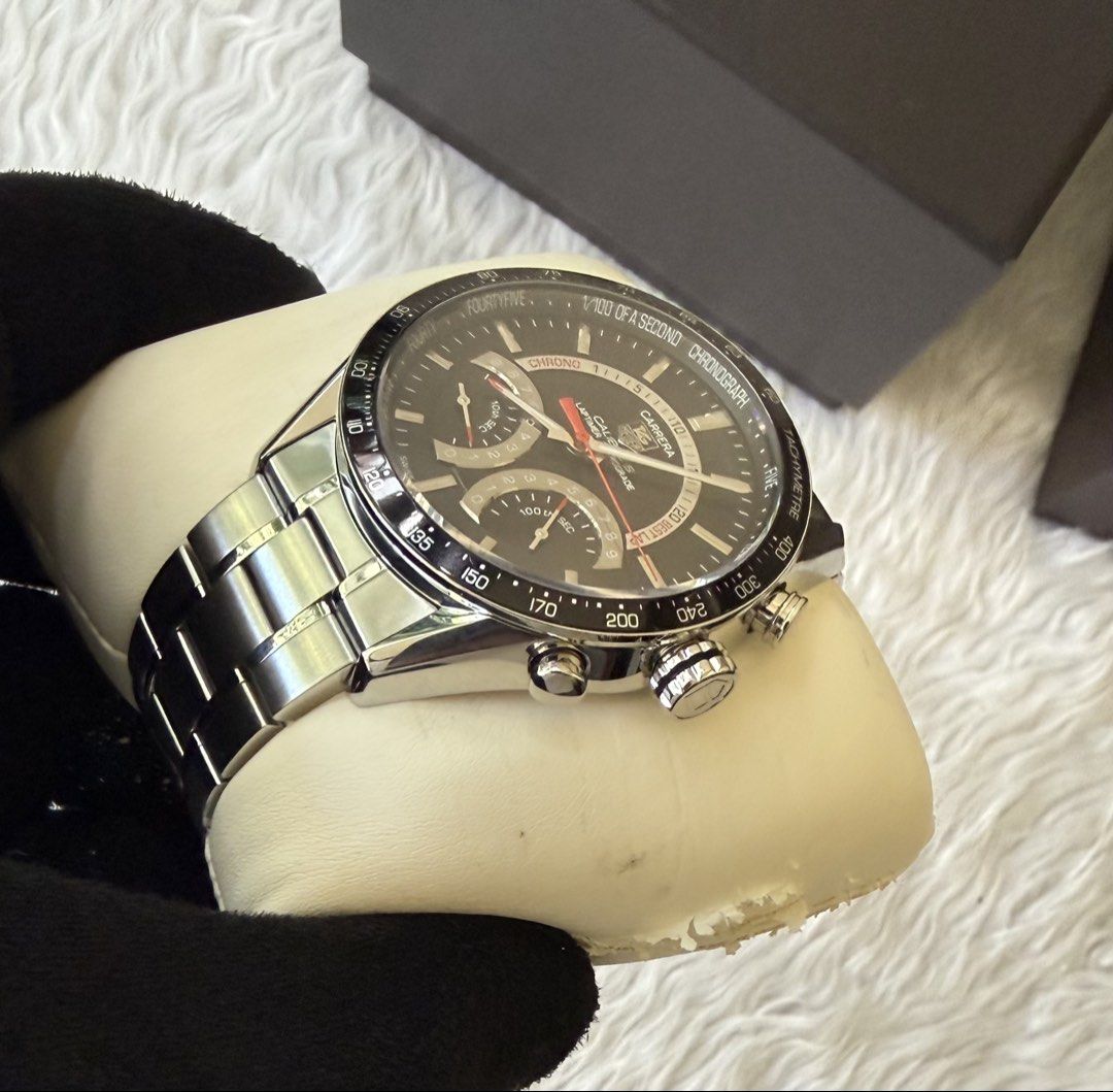 Tag Heuer Carrera Caliber S (Category: Luxury Watches) located in Quezon City. Submitted by pedro_demain (Listing ID 1468653229, Image 2). Description: Tag heuer Carrera Caliber S Cv7a10 model 43mm In house movement With box,manual & watchworks authentication receipt 9/10 condition Qc & Bgc area 09955225741.