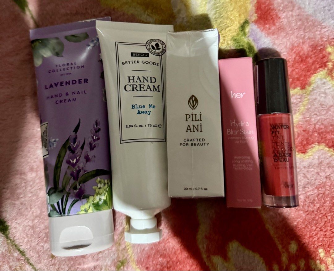 Take ALL 350 (Category: Hands & Nails) located in Quezon City. Submitted by mhyloves21 (Listing ID 1468613577, Image 2). Description: Bench Hand Cream Hand Cream Pili Ani Mist Her Hydra Blur Stain Liptiny .
