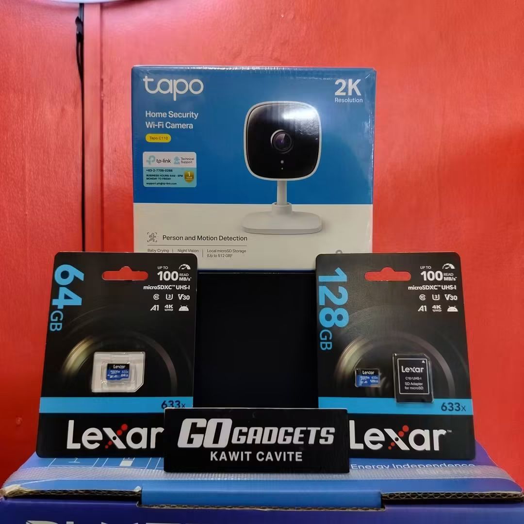 TAPO C110 + LEXAR microSD BUNDLE. (Category: Security Systems & CCTV Cameras) located in Caloocan City. Submitted by kentsalvador31 (Listing ID 1468577076, Image 2). Description: TAPO C110 + LEXAR microSD BUNDLE. Option 1 w/ Lexar 64GB: ₱2,248 Option 2 w/ Lexar 128GB: ₱2,888 Promo valid until October 31, 2026. Go Gadgets - Kawit Cavite 💬 Message us now for full specs & recommendations! 🔒 Suitable for: ✔ Homes ✔ Stores ✔ Offices ✔ Warehouses ✔ S
