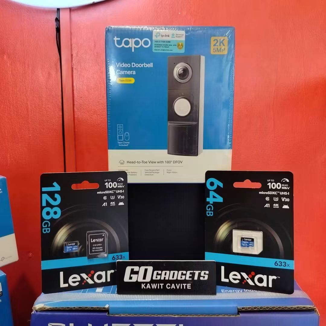 TAPO D235 + LEXAR microSD BUNDLE (Category: Security Systems & CCTV Cameras) located in Caloocan City. Submitted by kentsalvador31 (Listing ID 1468576887, Image 2). Description: TAPO D235 + LEXAR microSD BUNDLE Option 1 w/ Lexar 64GB: ₱6,261 Option 2 w/ Lexar 128GB: ₱6,901 Promo valid until October 31, 2026 Go Gadgets - Kawit Cavite 💬 Message us now for full specs & recommendations! 🔒 Suitable for: ✔ Homes ✔ Stores ✔ Offices ✔ Warehouses ✔ Smal