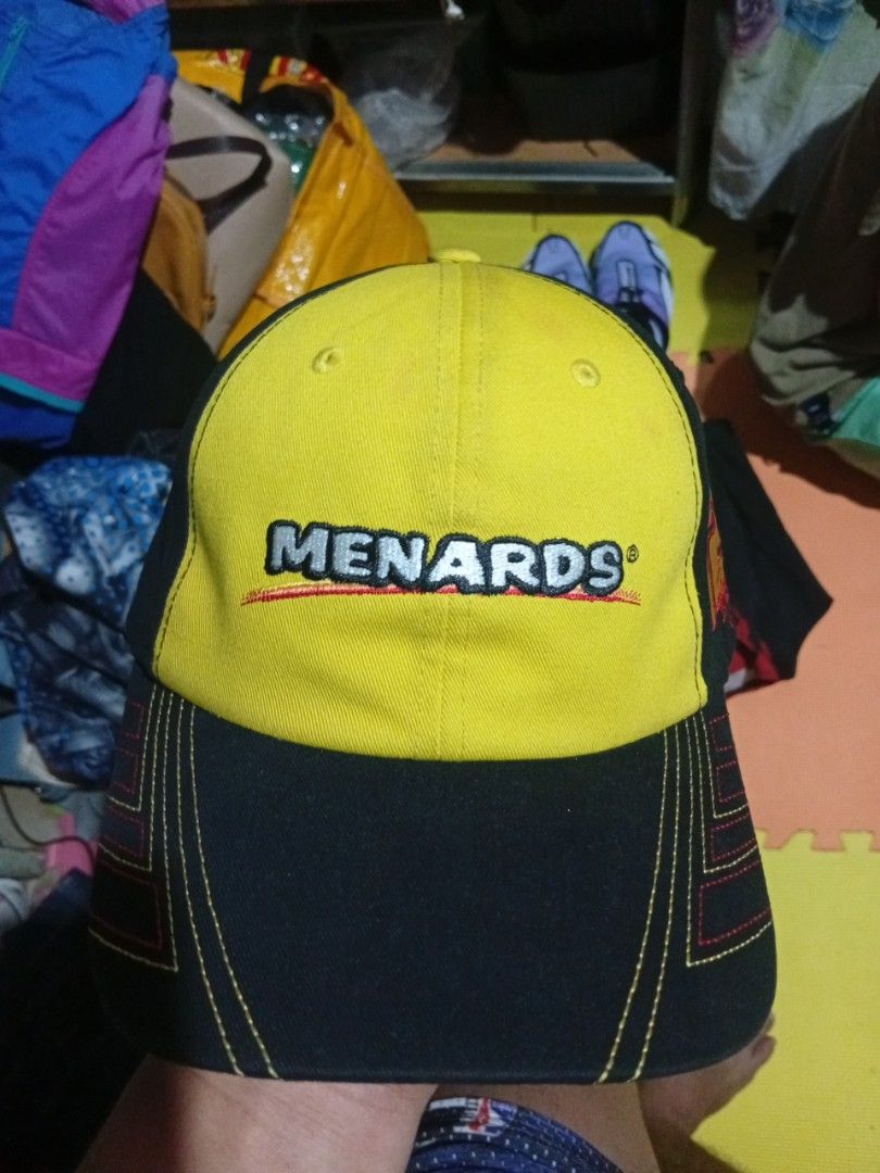 Team Penske Menards Racing Cap Hat Number 12 (Category: Caps & Hats) located in Quezon City. Submitted by asu06 (Listing ID 1468693057, Image 1). Description: - Authentic Team Penske Menards racing cap - Bold yellow and black colorway - Embroidered Menards logo on the front - Stitched number 12 on the side - 100% cotton shell for comfort - Adjustable back strap for a custom fit - Perfect for NASCAR fans and collectors - Condition: Brand new / Exc