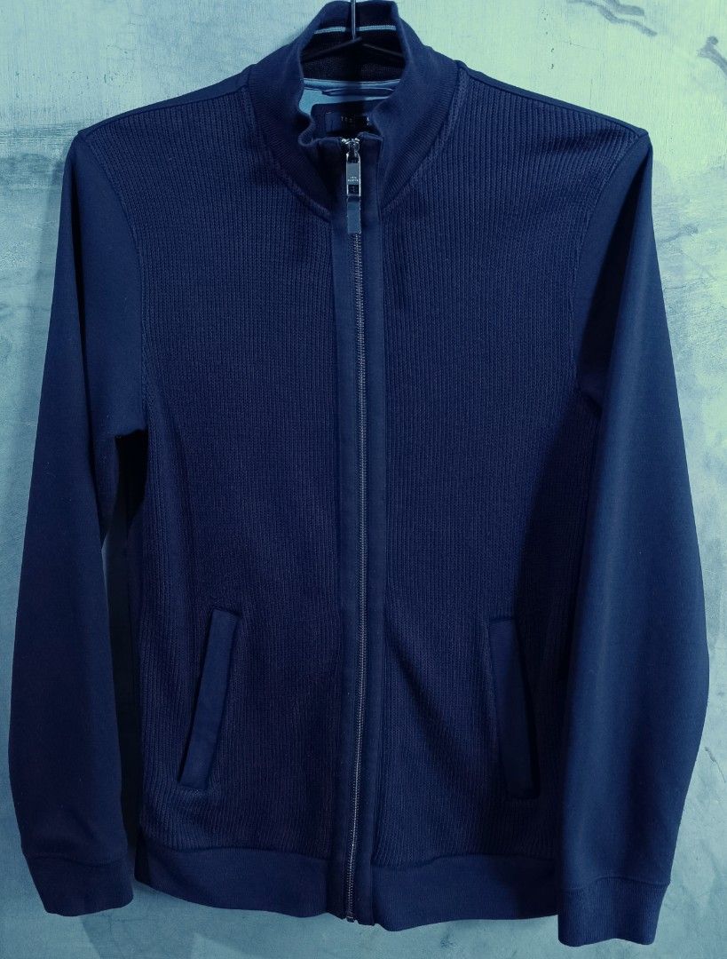 Ted Baker Navy Blue Ribbed Design Full Zip Jacket (Category: Coats, Jackets and Outerwear) located in Bacoor. Submitted by nineties_kid (Listing ID 1468589769, Image 2). Description: <==• Ted Baker Navy Blue Ribbed Design Full Zip Jacket Size: Small Shoulder width: 16 inches Sleeve length: 25.5 inches Jacket width: 19 inches (Armpit-Armpit) Jacket length: 29.5 inches _________________________ -Modes Of Delivery: J&T/Lalamove/ LBC (Cash on Pick-up