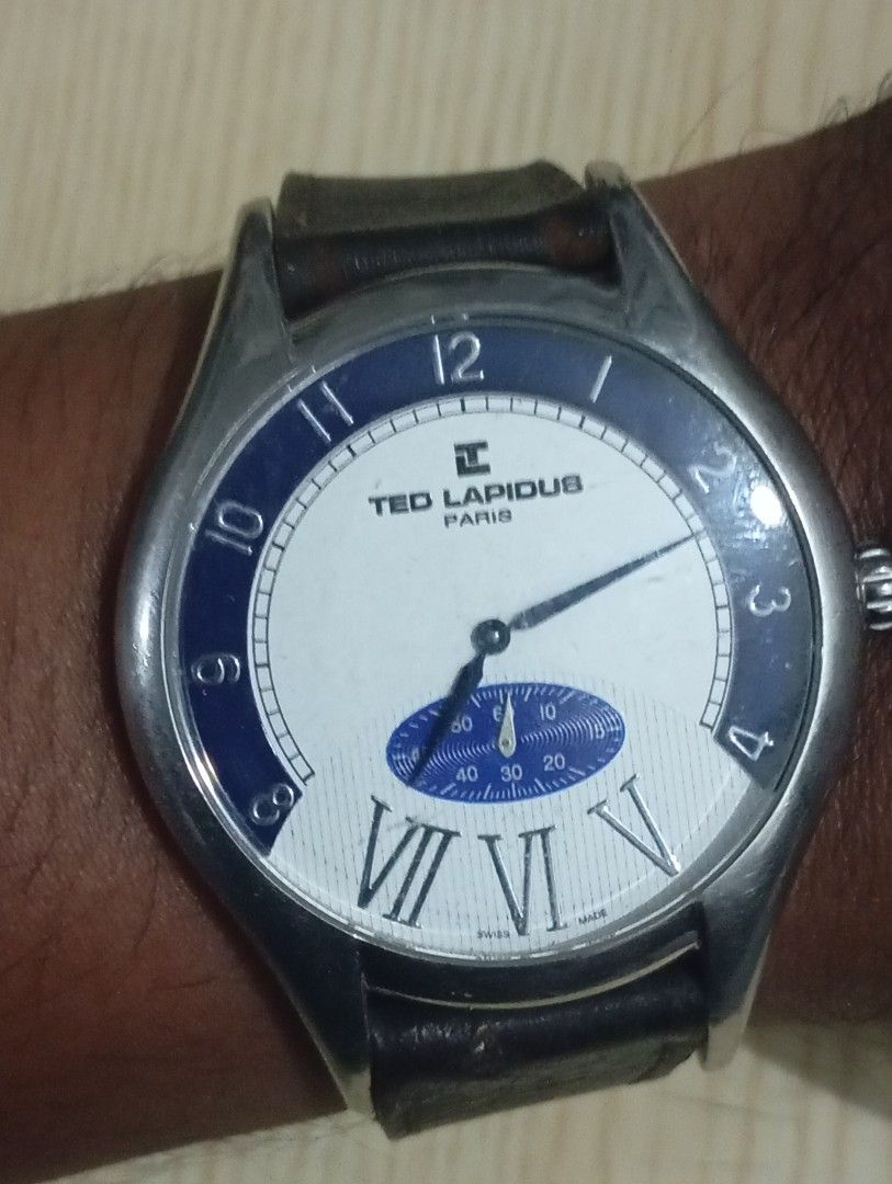 Ted lapidus Swiss (Category: Men's Watches) located in Las Pinas. Submitted by quick_deals_great_finds2 (Listing ID 1468594237, Image 2). Description: Original good working condition Quartz with battery 42mm large.