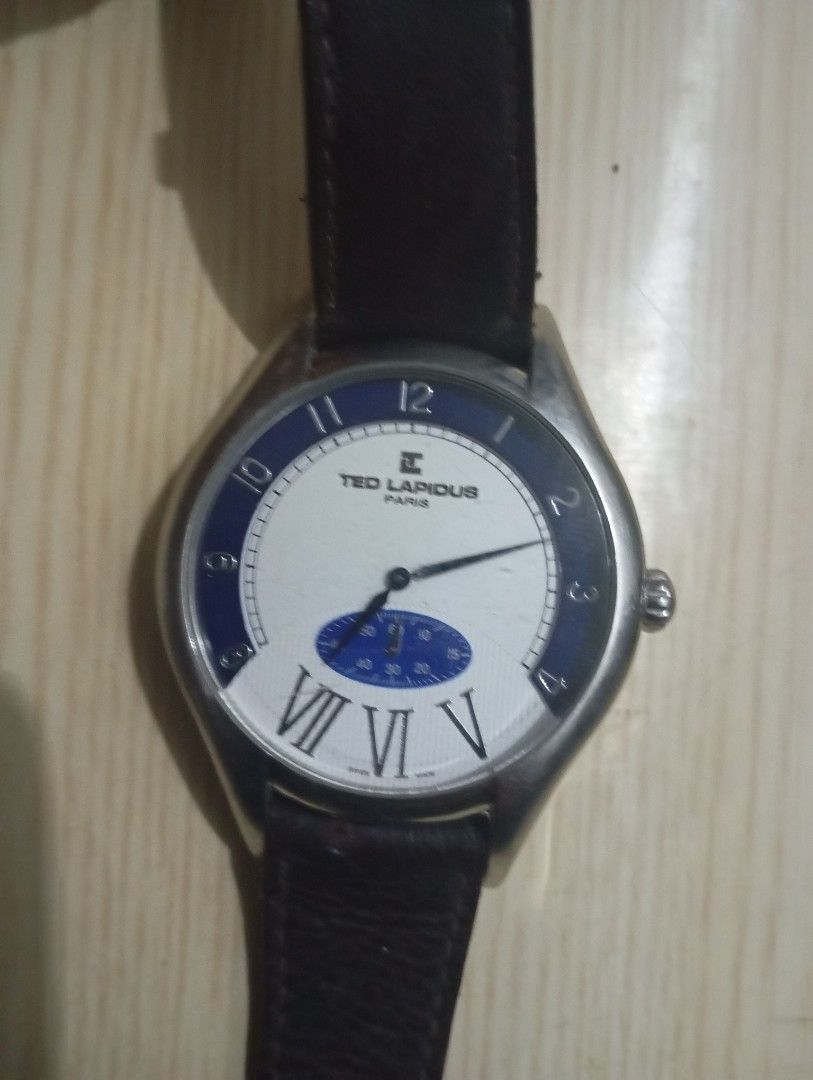 Ted lapidus Swiss (Category: Men's Watches) located in Las Pinas. Submitted by quick_deals_great_finds2 (Listing ID 1468594237, Image 1). Description: Original good working condition Quartz with battery 42mm large.