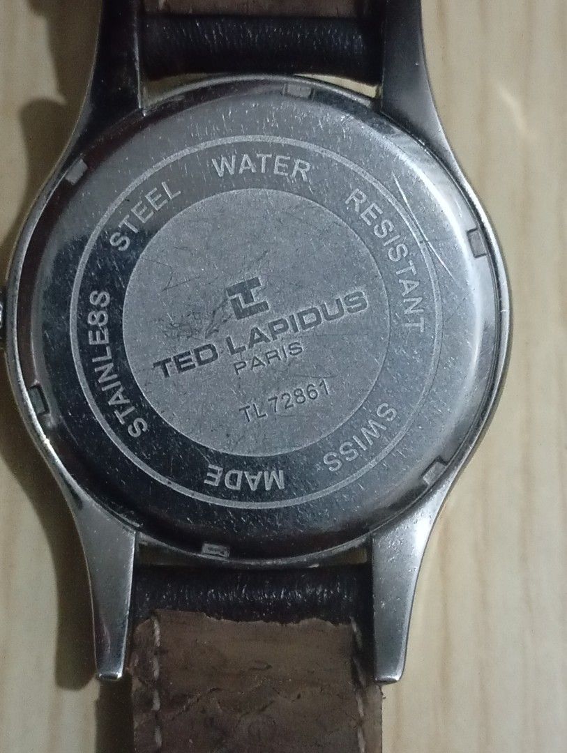 Ted lapidus Swiss (Category: Men's Watches) located in Las Pinas. Submitted by quick_deals_great_finds2 (Listing ID 1468594237, Image 3). Description: Original good working condition Quartz with battery 42mm large.