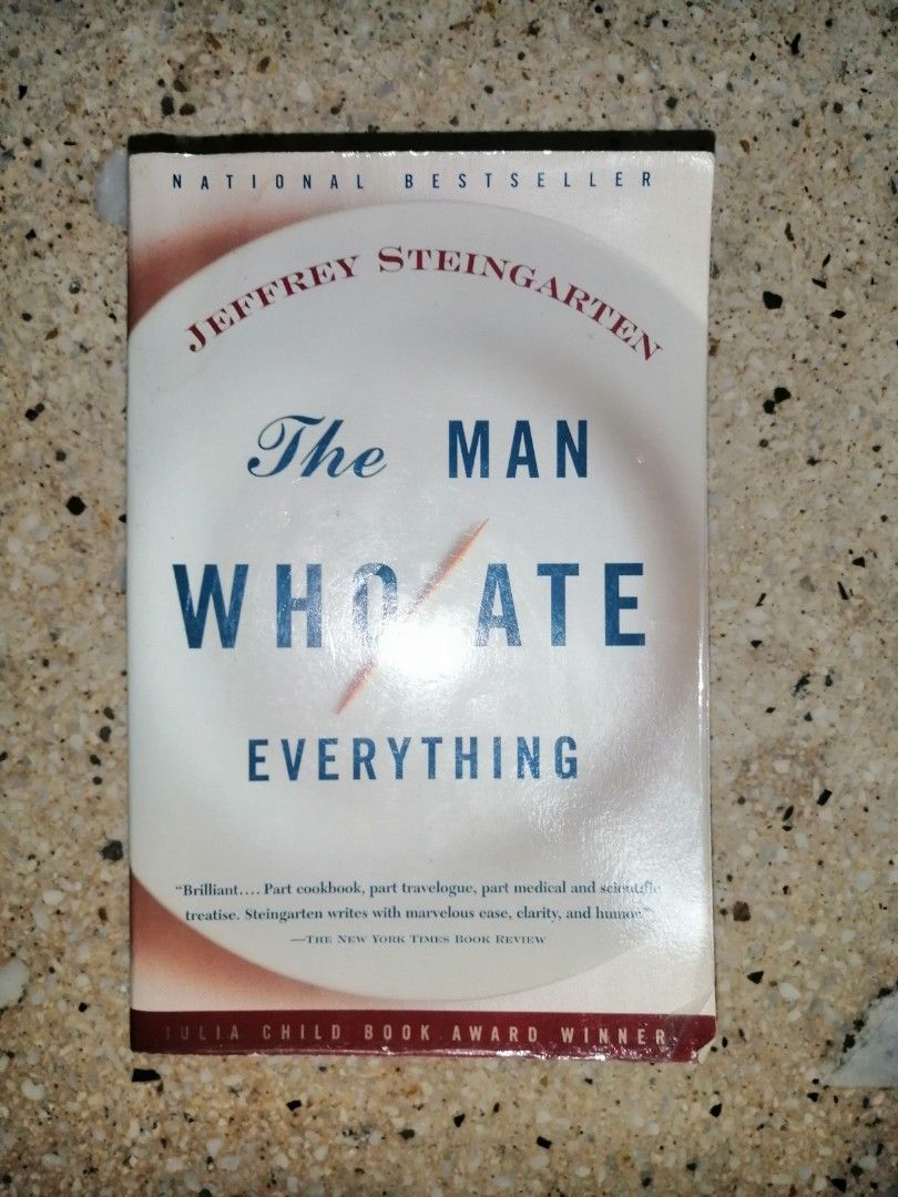 The Man Who Ate Everything by Jeffrey Steingarten (Category: Storybooks) located in Makati City. Submitted by booksbymarvin (Listing ID 1468573321, Image 1). Description: For sale Paperback In good condition MOD, MOP: LBC GRAB, GCASH, BPI.