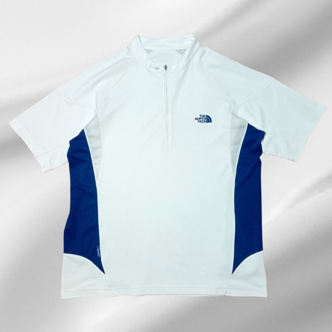 The North Face Half Zip Shirt (white & blue) (Category: Activewear) located in Cebu City. Submitted by shawnaces (Listing ID 1468648692, Image 1). Description: (M-L) The North Face Half Zip Shirt (white & blue) ‎400 Size: M-L ‎W: 21.5 ‎L: 27 ‎- Polyester Material ‎- Breathable ‎- Stretchable ‎- Good for outdoor activities ‎- Color rate 9/10 ‎- Item Condition 8/10 ‎Issues: Has himolmol beside the front zipper, pin hole beside the zipper and at the