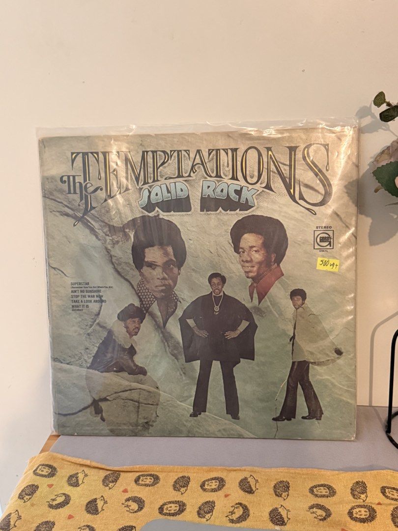 The Temptations Solid Rock Vinyl Record (Category: Vinyls) located in Mandaluyong City. Submitted by ohayouclub (Listing ID 1468520958, Image 1). Description: - Artist & Title: The Temptations - Solid Rock - Genre: Classic Motown Soul - Notable Tracks: Superstar, Ain't No Sunshine, Stop The War Now - Condition/Inclusions: Plastic sleevr.