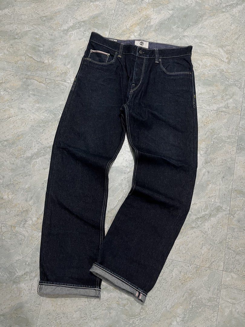 Timberland Button Fly Selvedge Jeans (ELLSWORTH) (Category: Jeans) located in Caloocan City. Submitted by jaycob012603 (Listing ID 1468618081, Image 1). Description: Excellent Condition No issue 34”W 42”L 9”LO .