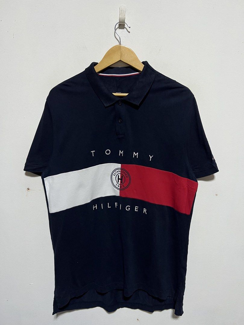 TOMMY HILFIGER BIGLOGO SCRIPT POLO SHIRT (Category: Tshirts & Polo Shirts ) located in Compostela. Submitted by kimoykimoy (Listing ID 1468695183, Image 1). Description: Large Dimension: 22x29 Color rate & Condition: 9.8/10 Issue: None *Cotton Fabrics, Embroidered logo Authentic/Legit ₱299.00 (Plus shipping fee) Location: Compostela, Davao de Oro, Mindanao Disclaimer: Not affiliated with any of the brands or company posted, and this post is not e
