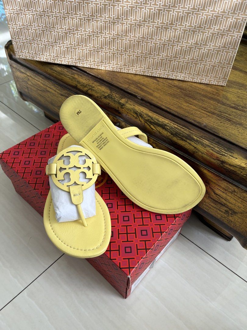 Tory Burch Miller Lemon Ice (Category: Flats & Sandals) located in Muntinlupa City. Submitted by jane226ph (Listing ID 1468612380, Image 3). Description: Original Brand New, never worn Color Lemon Ice Purchased Brand New directly from the boutique. Outsole marks were present upon purchase. This has remained unworn by us and is being sold in its original purchased condition. Privately owned, and offered at a price well below its original retail va