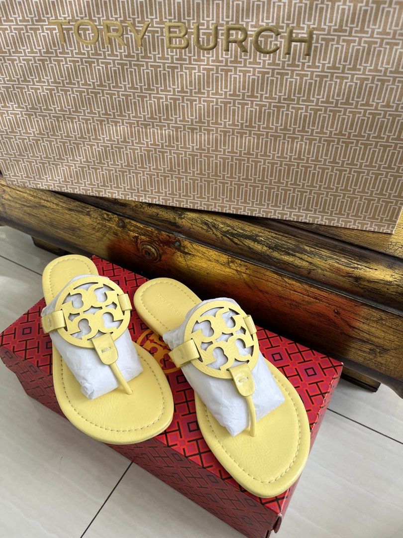 Tory Burch Miller Lemon Ice (Category: Flats & Sandals) located in Muntinlupa City. Submitted by jane226ph (Listing ID 1468612380, Image 1). Description: Original Brand New, never worn Color Lemon Ice Purchased Brand New directly from the boutique. Outsole marks were present upon purchase. This has remained unworn by us and is being sold in its original purchased condition. Privately owned, and offered at a price well below its original retail va
