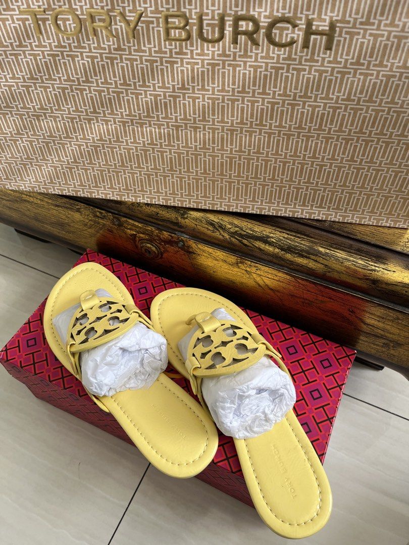 Tory Burch Miller Lemon Ice (Category: Flats & Sandals) located in Muntinlupa City. Submitted by jane226ph (Listing ID 1468612380, Image 2). Description: Original Brand New, never worn Color Lemon Ice Purchased Brand New directly from the boutique. Outsole marks were present upon purchase. This has remained unworn by us and is being sold in its original purchased condition. Privately owned, and offered at a price well below its original retail va