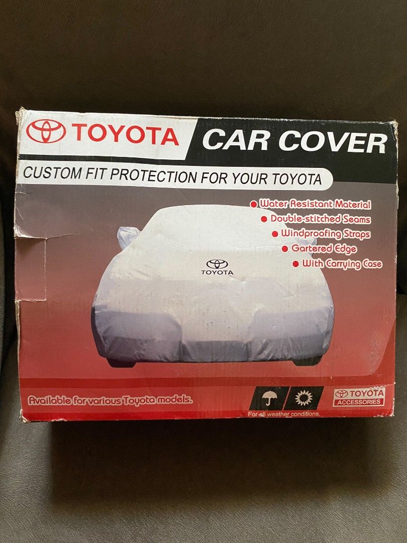 Toyota Avanza Cover (Category: Body Parts and Accessories) located in Cavite. Submitted by 4leafcolover (Listing ID 1468512446, Image 1). Description: - Official Toyota Accessories car cover specifically designed for Toyota Avanza - Water-resistant material with double-stitched seams and gartered edge - Features windproofing straps to keep the cover secure during bad weather - Comes with a convenient carrying case for easy storage - Condition: Go