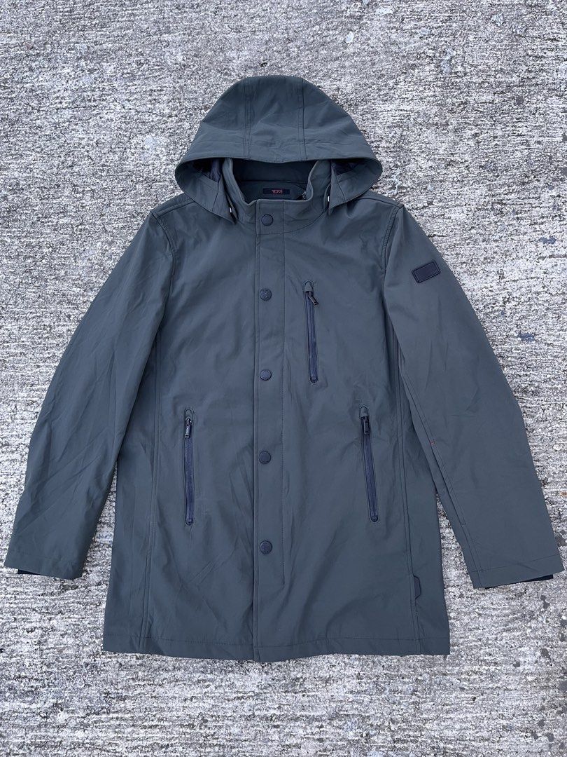 Tumi - Soft Shell - Field Hooded Jacket (Category: Coats, Jackets and Outerwear) located in Quezon. Submitted by _sortofgoodsph (Listing ID 1468607797, Image 2). Description: Tumi Soft Shell Field Hooded Jacket Size small on tag fits medium Dimensions: Pit to pit - 22” Length - 31.5” Sleeve - 26.5” Shoulder - 17.5” Hem - 22” Excellent condition No issue Note: Feel free to ask questions before purchasing .