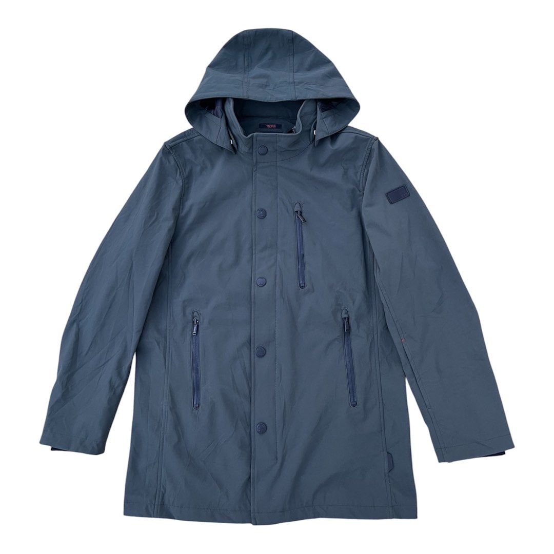 Tumi - Soft Shell - Field Hooded Jacket (Category: Coats, Jackets and Outerwear) located in Quezon. Submitted by _sortofgoodsph (Listing ID 1468607797, Image 1). Description: Tumi Soft Shell Field Hooded Jacket Size small on tag fits medium Dimensions: Pit to pit - 22” Length - 31.5” Sleeve - 26.5” Shoulder - 17.5” Hem - 22” Excellent condition No issue Note: Feel free to ask questions before purchasing .