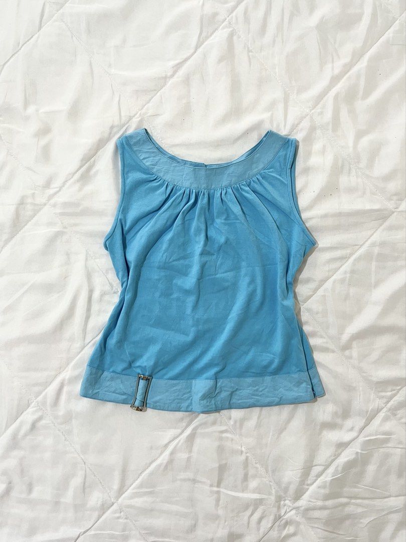 Turquoise Y2K Hem Buckle Top (Category: Sleeveless) located in Naga. Submitted by itsrhoda (Listing ID 1468551891, Image 1). Description: 𝐓𝐇𝐈𝐑𝐓𝐘-𝐓𝐇𝐈𝐑𝐃 𝐂𝐎𝐋𝐋𝐄𝐂𝐓𝐈𝐎𝐍 🌞🌤️🪐✨ A series of y2k/vintage masterpieces you badly desire to add to your set of handpicked clothes. READ! ✨ Kindly send a message with your NAME, ADDRESS, and CONTACT NUMBER after claiming. ✨ Every item is washed. ✨ Manage your expectations, as these are prelove