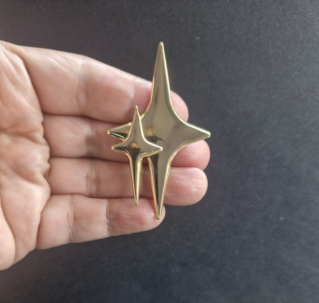 Twin Stars Brooch (Category: Brooches) located in Taguig. Submitted by mommaschoice (Listing ID 1468586226, Image 2). Description: Brand new Unisex use Perfect for suits, jackets , blazers Lightweight won't damage the fabric Ships nationwide.