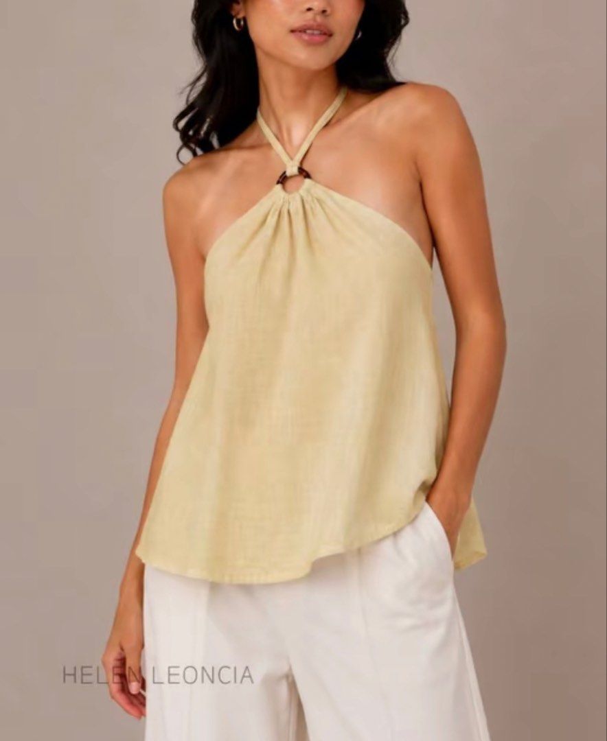 Tyla Linen Blend Ring Halter Top (Category: Sleeveless) located in Manila. Submitted by helpherdeclutter (Listing ID 1468528056, Image 1). Description: bought for 340+, never worn .