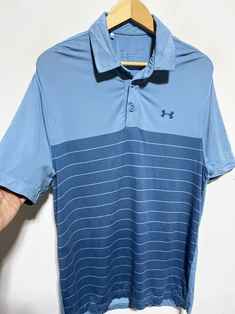 UNDER ARMOUR STRIPE POLO SHIRT (Category: Tshirts & Polo Shirts ) located in Compostela. Submitted by kimoykimoy (Listing ID 1468695559, Image 2). Description: 🔘 Medium on tag fit to Large Dimension: 21.5x29 Color rate & Condition: 10/10 Issue: None *Polyester Fabrics, Rubberized logo Authentic/Legit Location: Compostela, Davao de Oro, Mindanao Disclaimer: Not affiliated with any of the brands or company posted, and this post is not endorsed by 