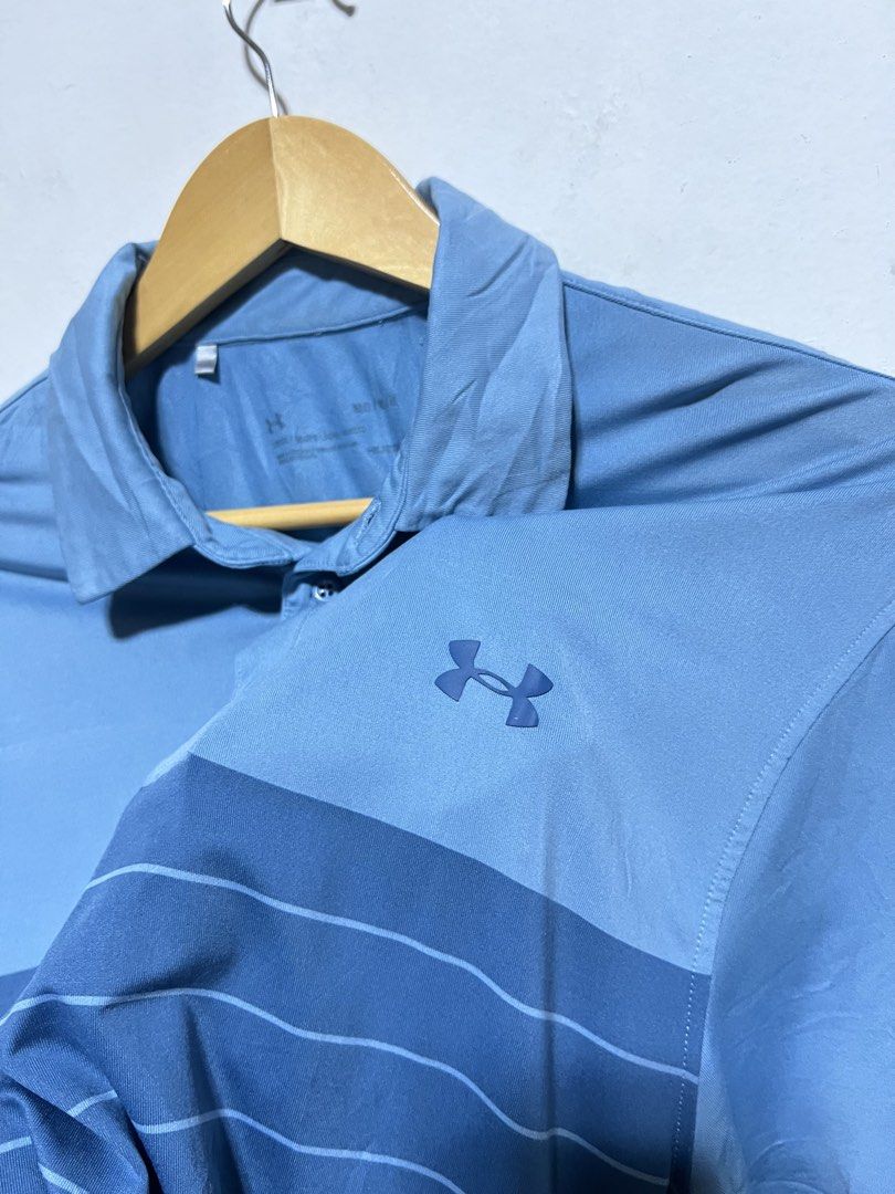 UNDER ARMOUR STRIPE POLO SHIRT (Category: Tshirts & Polo Shirts ) located in Compostela. Submitted by kimoykimoy (Listing ID 1468695559, Image 3). Description: 🔘 Medium on tag fit to Large Dimension: 21.5x29 Color rate & Condition: 10/10 Issue: None *Polyester Fabrics, Rubberized logo Authentic/Legit Location: Compostela, Davao de Oro, Mindanao Disclaimer: Not affiliated with any of the brands or company posted, and this post is not endorsed by 