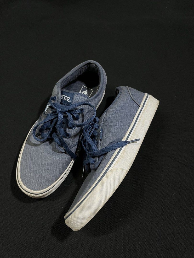 Vans atwood canvas (Category: Sneakers) located in Quezon City. Submitted by headline. (Listing ID 1468675403, Image 2). Description: VANS ATWOOD CANVAS BLUE EXCELLENT (NEED REPAIR) Size:7mens/25cm FOR ONLY:550php +Shipping fee.