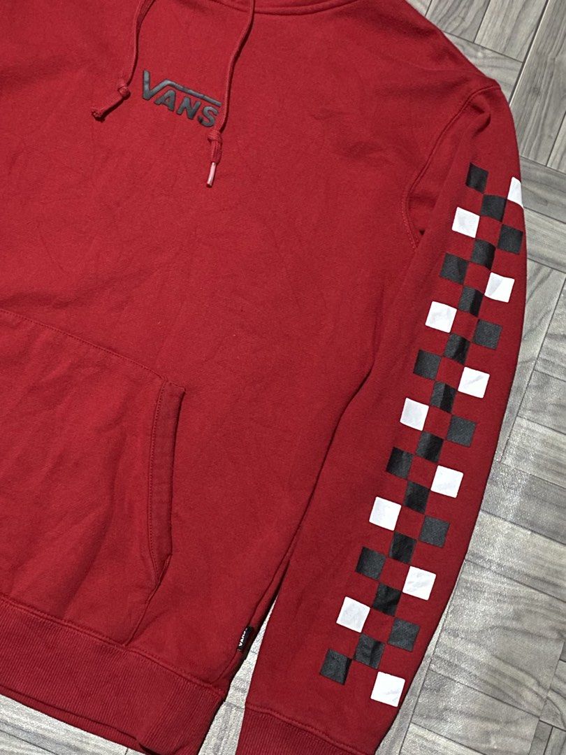 Vans Checkerboard Sleeve Pullover Hoodie (Category: Hoodies) located in San Pablo. Submitted by lazy.thrifttt (Listing ID 1468624412, Image 2). Description: Vans Checkerboard Sleeve Pullover Hoodie Size S on tag(can fit to M-L) 21Wx27L 10/10 Color Rate No Flaws.