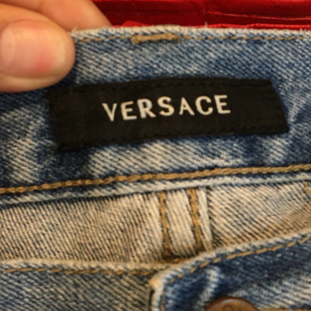 versace light washed jeans (Category: Jeans) located in Caloocan City. Submitted by ikilovestoshop (Listing ID 1468560932, Image 3). Description: 33” waistline heavy material replace button, still has the medusa rivets .