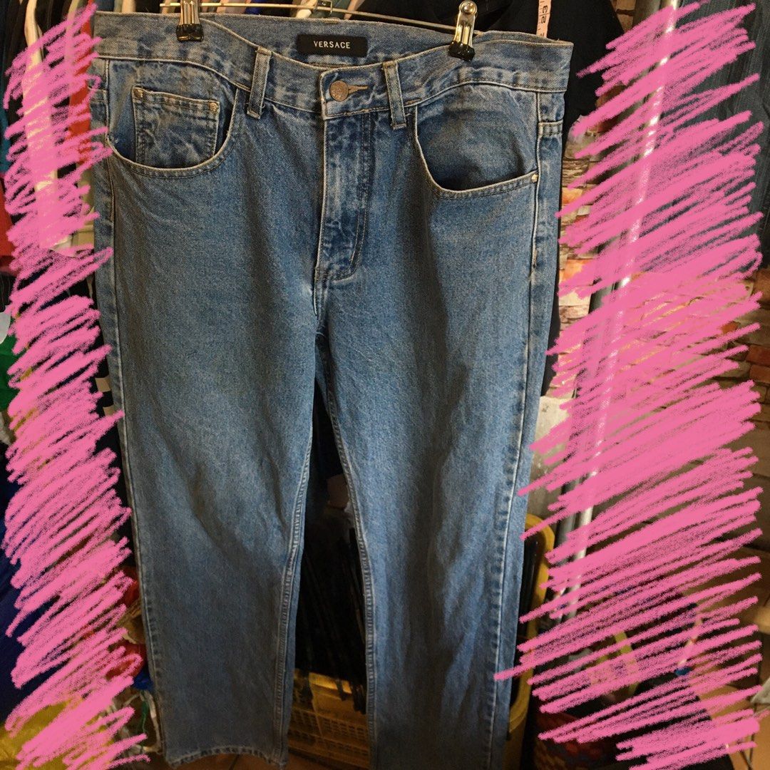 versace light washed jeans (Category: Jeans) located in Caloocan City. Submitted by ikilovestoshop (Listing ID 1468560932, Image 1). Description: 33” waistline heavy material replace button, still has the medusa rivets .