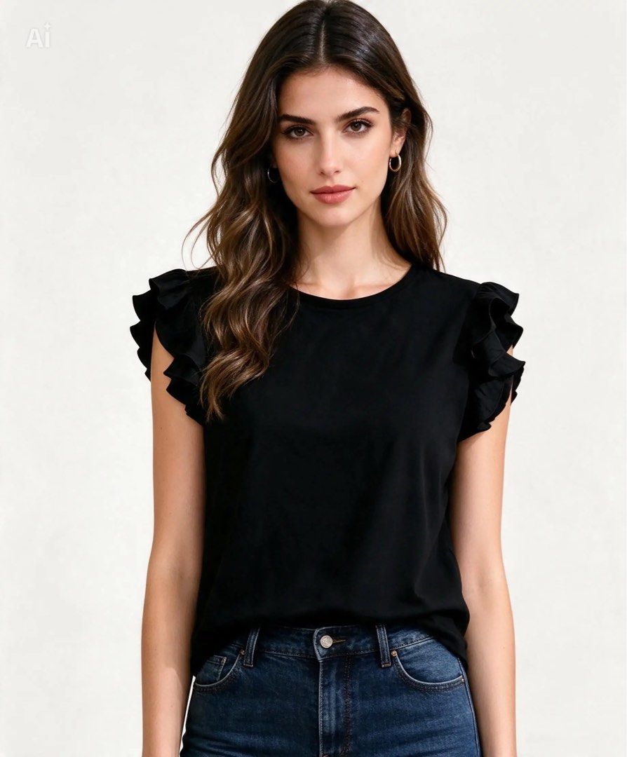 VINCE CAMUTO (Category: Blouses) located in Davao. Submitted by sart0ria85 (Listing ID 1468649264, Image 2). Description: This former Nine West director created this deep black shirt with ruffled sleeves is perfect for formal/semi formal and casual wears. 87%COTTON and 13% POLYESTER. MADE IN VIETNAM 🇻🇳 SMALL. Size 4 EXCELLENT CONDITION (96/100).