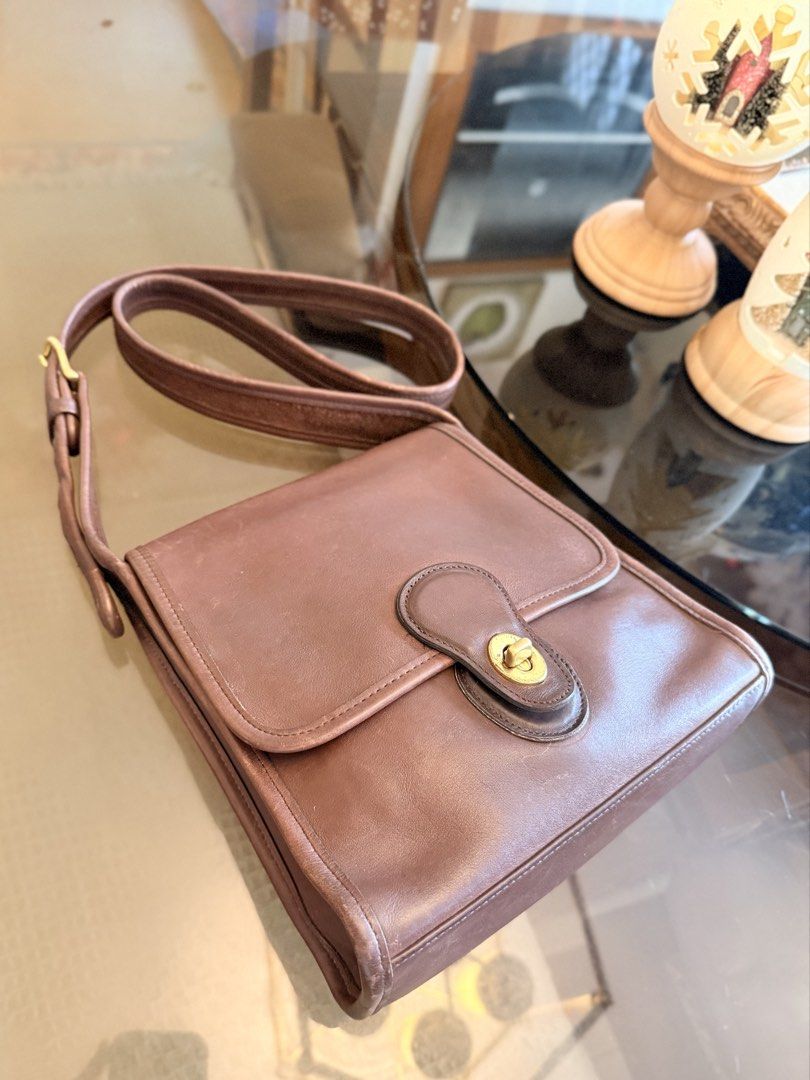 Vintage Coach (Category: Luxury Bags & Wallets) located in Taguig. Submitted by gwenls (Listing ID 1468560385, Image 2). Description: 💯 Authentic Vintage Coach 🤎 Shelburne Flap No.9038 in Mahogany 🤎 Rare bag made only in 1998 Approx 8 • 9 • 2 inches Leather needs more conditioning No tears, no rips, no molds.
