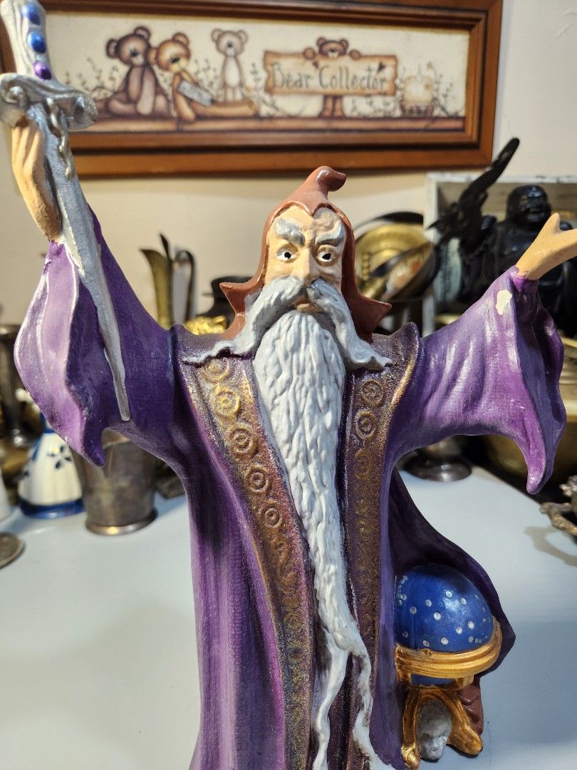 VINTAGE HAND-PAINTED CERAMIC WIZARD FIGURINE WITH SWORD & GLOBE (Category: Other Home Decor) located in Baguio. Submitted by tindahanbagtown2600 (Listing ID 1468612913, Image 2). Description: 7UK Surplus | Japan Surplus Container Items Location: Baguio City, Benguet 2600 Dropping | Meet-Up | Shipping Nationwide.