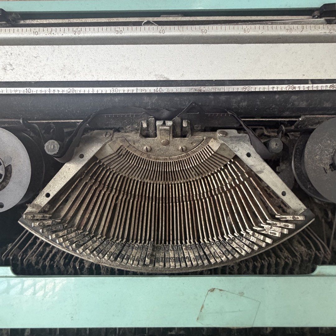 Vintage OMEGA 30 Typewriter (Category: Office & Business Technology) located in Quezon City. Submitted by stardewwitcher (Listing ID 1468588880, Image 2). Description: Vintage OMEGA 30 Typewriter – ₱3,000 (Negotiable) Selling a vintage OMEGA 30 typewriter for ₱3,000, negotiable! Details: * Vintage OMEGA 30 typewriter * Unique mint green/turquoise body with classic black keys * Spanish keyboard layout, including the Ñ key * Great as a vintage coll