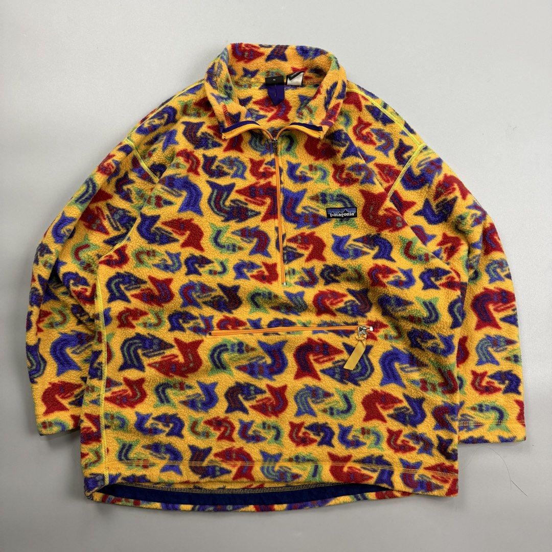 Vintage Patagonia synchilla Fleece Pullover (Category: Coats, Jackets and Outerwear) located in Cavite. Submitted by epiboie (Listing ID 1468568786, Image 1). Description: Vintage patagonia synchilla yellow with pattern Made in usa size xlarge youth 14 ( runs bigsize 22x25(26bqck) Color rate: 9.5/10 excellent condition No issue .