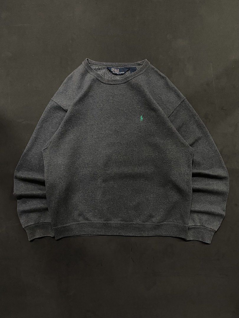 Vintage Ralph Lauren Dark Gray Basic Logo Sweater (Category: Coats, Jackets and Outerwear) located in Quezon City. Submitted by rlphvncntbs (Listing ID 1468513677, Image 1). Description: Vintage Ralph Lauren Dark Gray Basic Logo Sweater Size: Fits Boxy Large Measurements: 23.5" x 27" Excellent Condition ₱2,500 + SF (Negotiable).